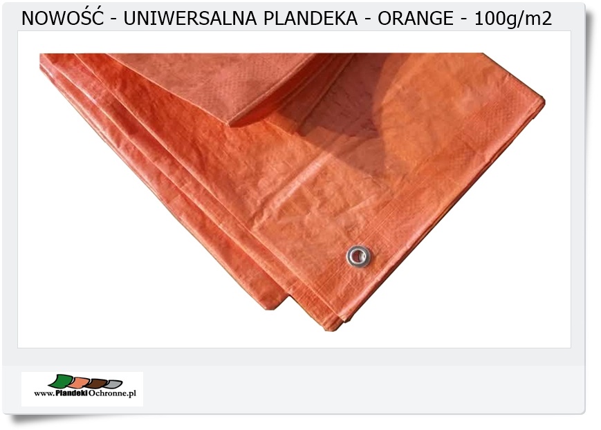 Nowość plandeka uniwersalna orange 100g/m2