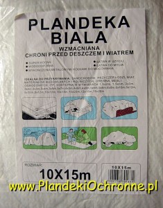 Duża biała plandeka 10x15m