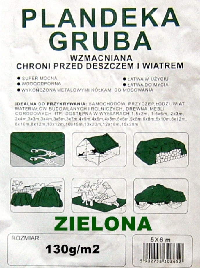 Plandeki 130gr/m2 Zielone 2 x mocne