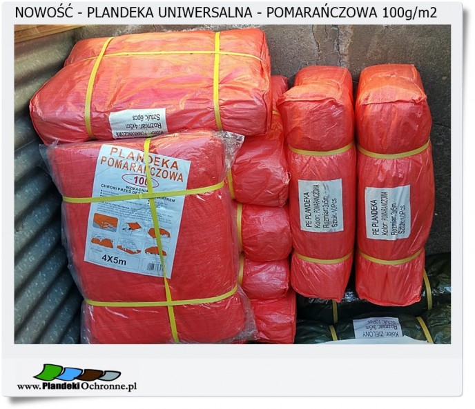 NOWOŚĆ plandeka Uniwersalna ORANGE 100g/m2